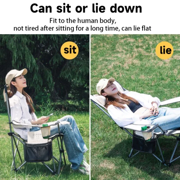 Portable Folding Recliner Lazy Chair Camping Chair